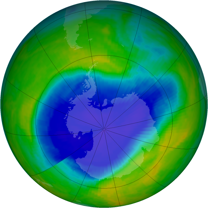 Antarctic ozone map for 18 November 1987